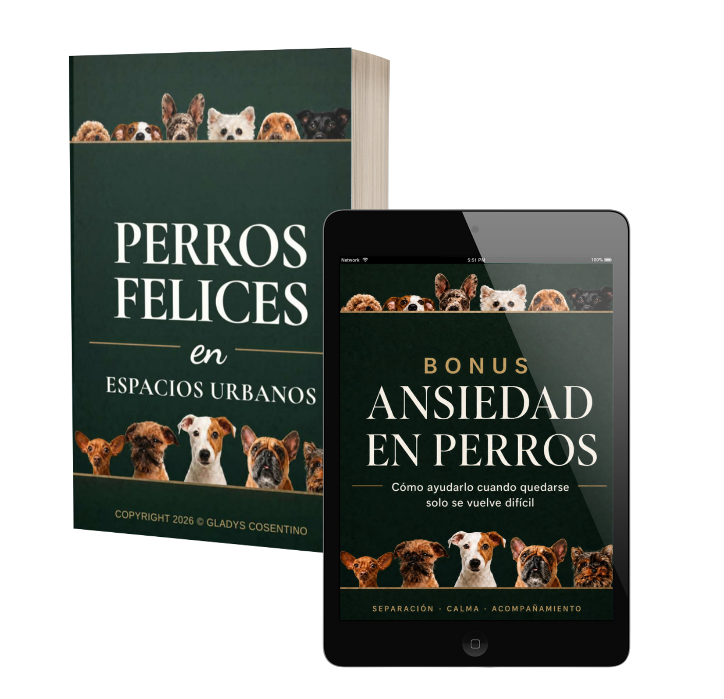 Perros felices en espacios urbanos + Bonus:  Ansiedad en perros - Libros digitales